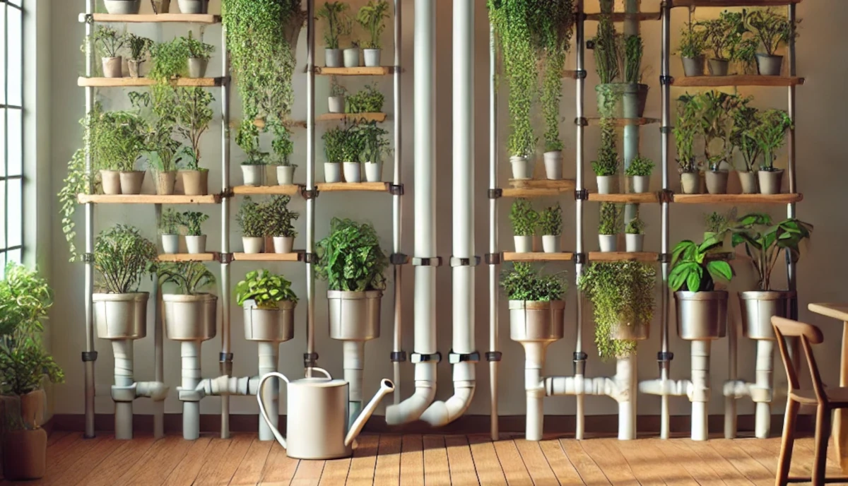 Ilustração comparativa de três tipos de suportes para horta vertical.